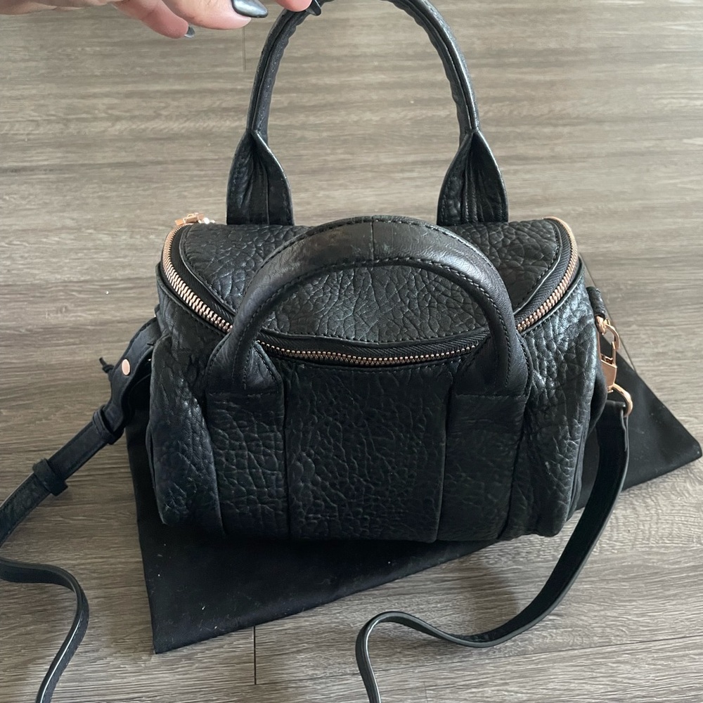 Alexander Wang Pebbled Lambskin Rockie Black with Rose Gold Hardware